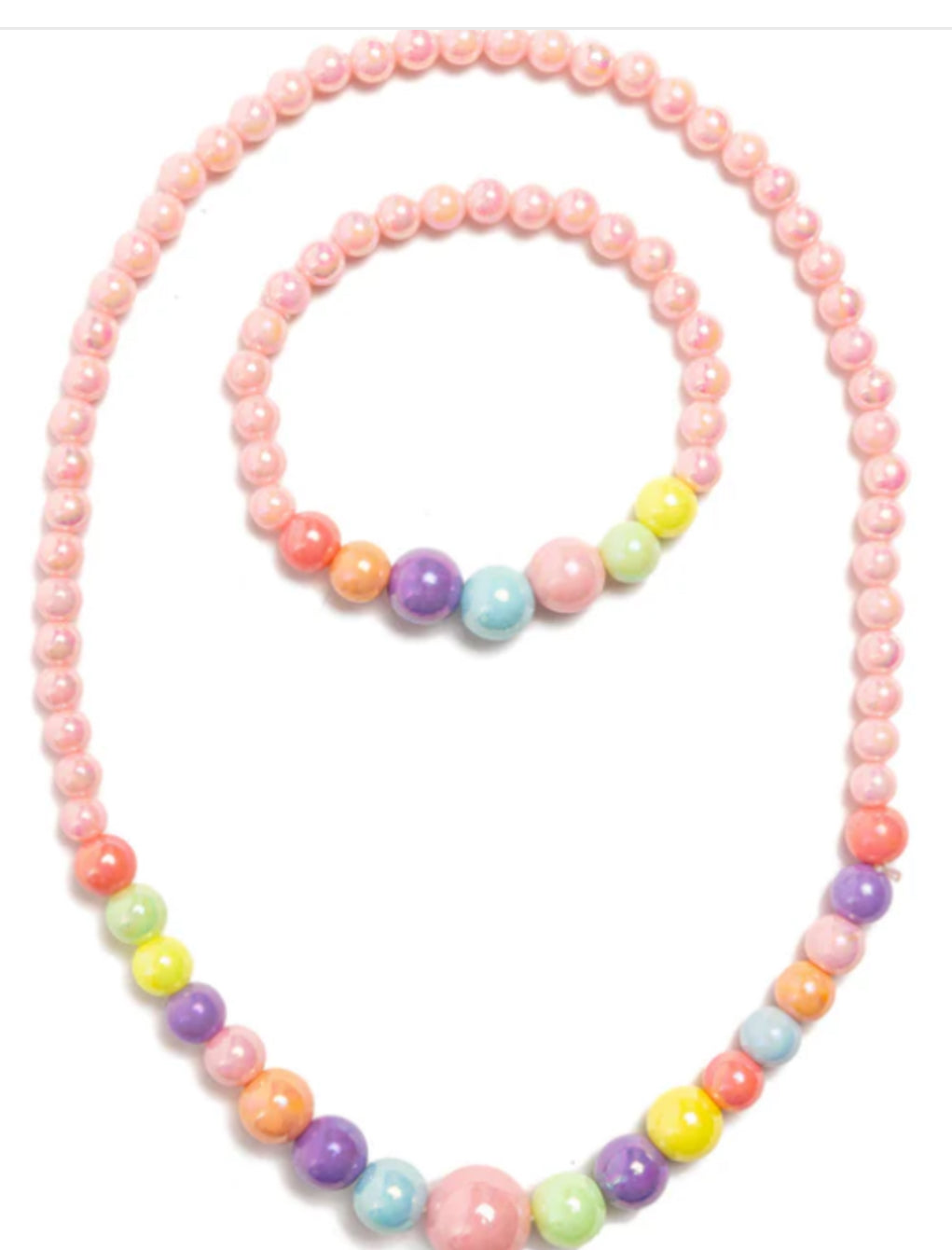 Great Pretenders Pearly Pastel Necklace And Bracelet Set