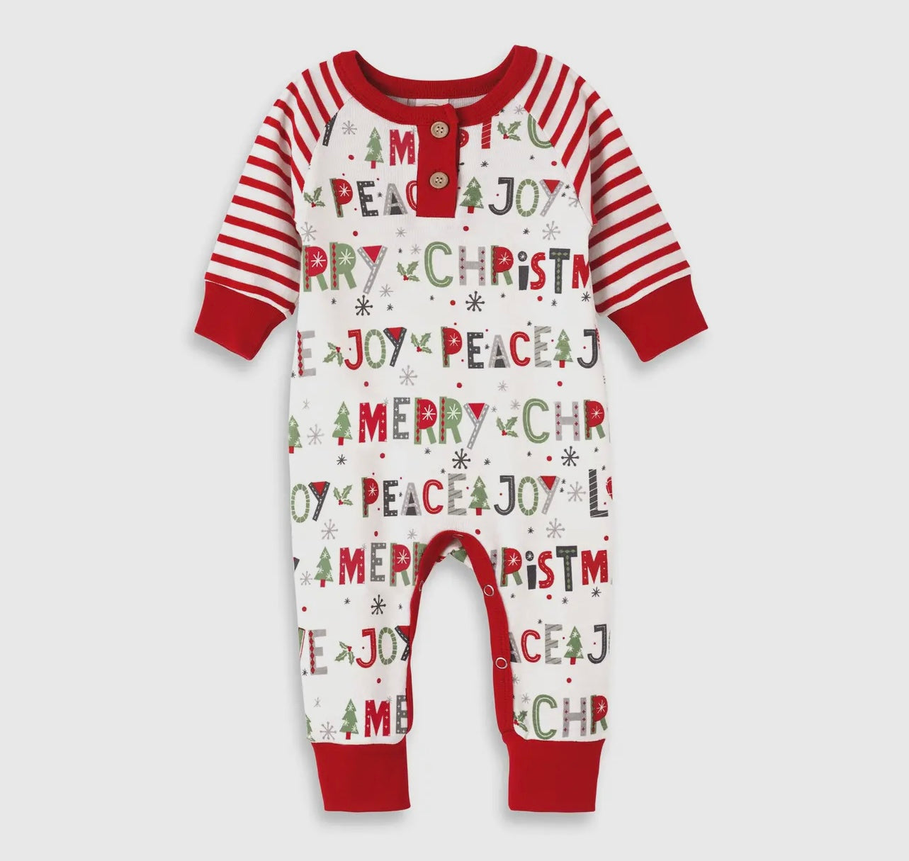 Baby Boys Peace Love & Joy Christmas Romper