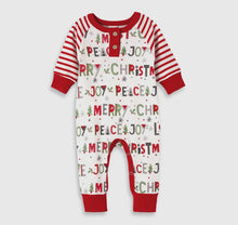 Load image into Gallery viewer, Baby Boys Peace Love &amp; Joy Christmas Romper
