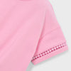 Girls Cotton Candy Pink Cropped Tee