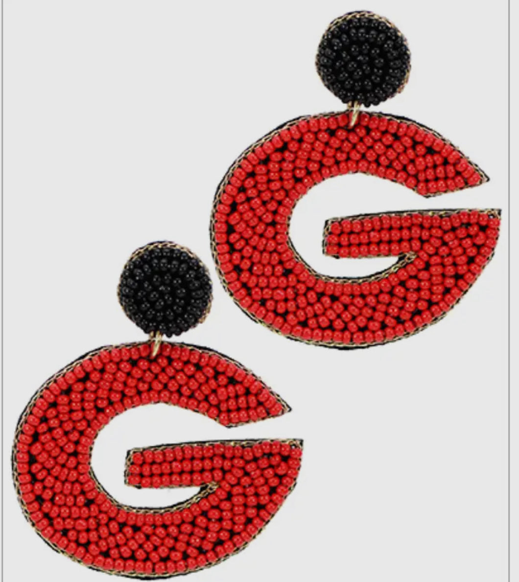 Beaded Georgia “G” Earring