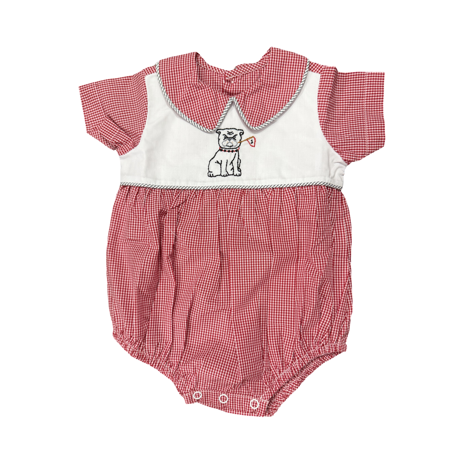 Southern Saturday
Bulldog w/ Flag Red Gingham Boy Bubble