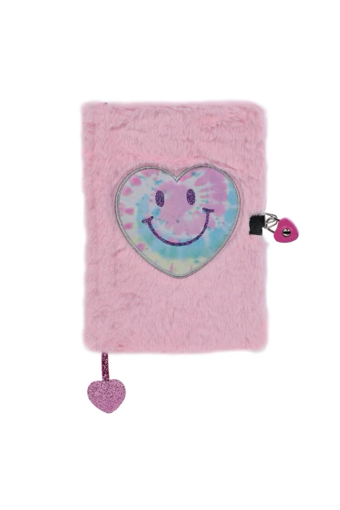 Iscream HeartTie Dye Lock and Key Fuzzy Journal