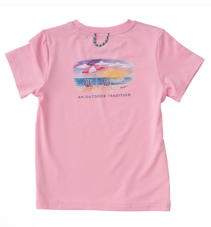 Prodoh performance fishing tee in prism pink for girls