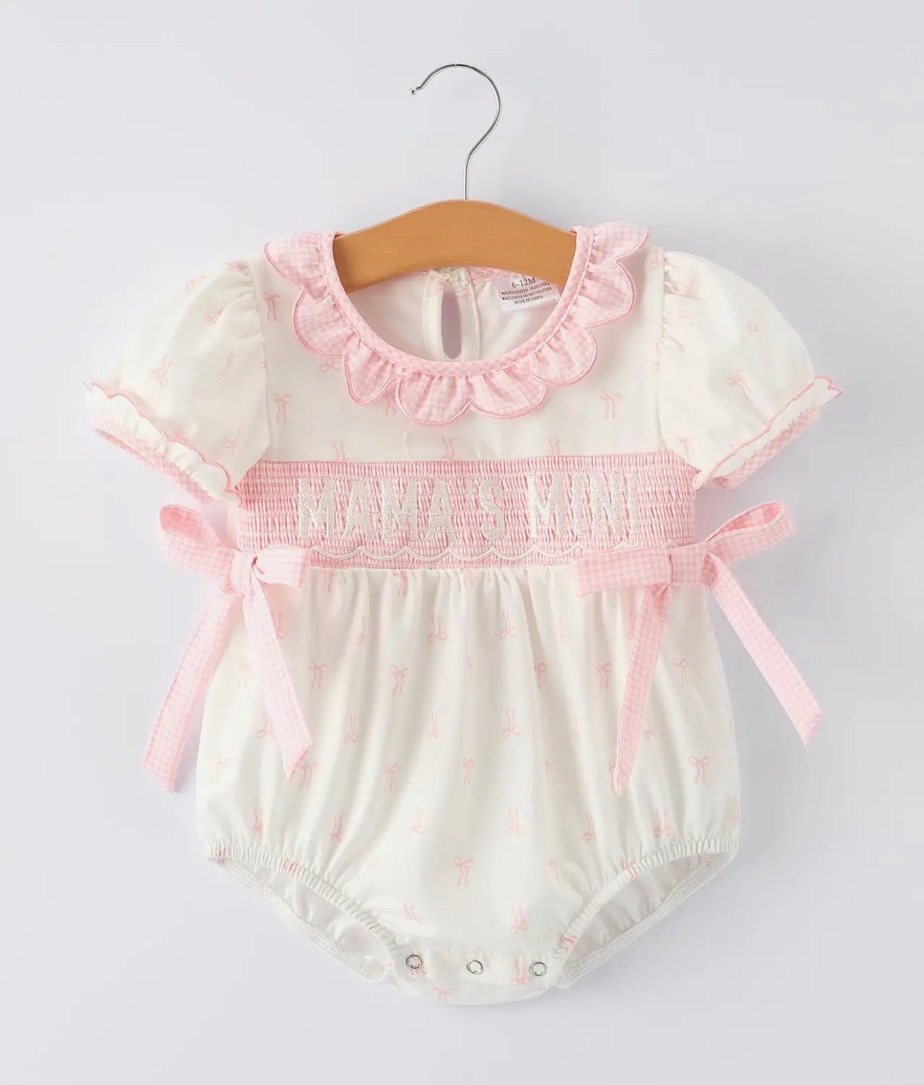 Mama’s Mini Smocked Bow Ruffle Bubble