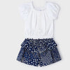 Mayoral Blue & White Flutter 2 Piece Short Set