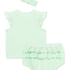 Little Me Green Ruffle Top with Bloomer & Headband Set