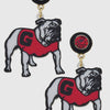 Georgia Standing Bulldog Drop Earrings