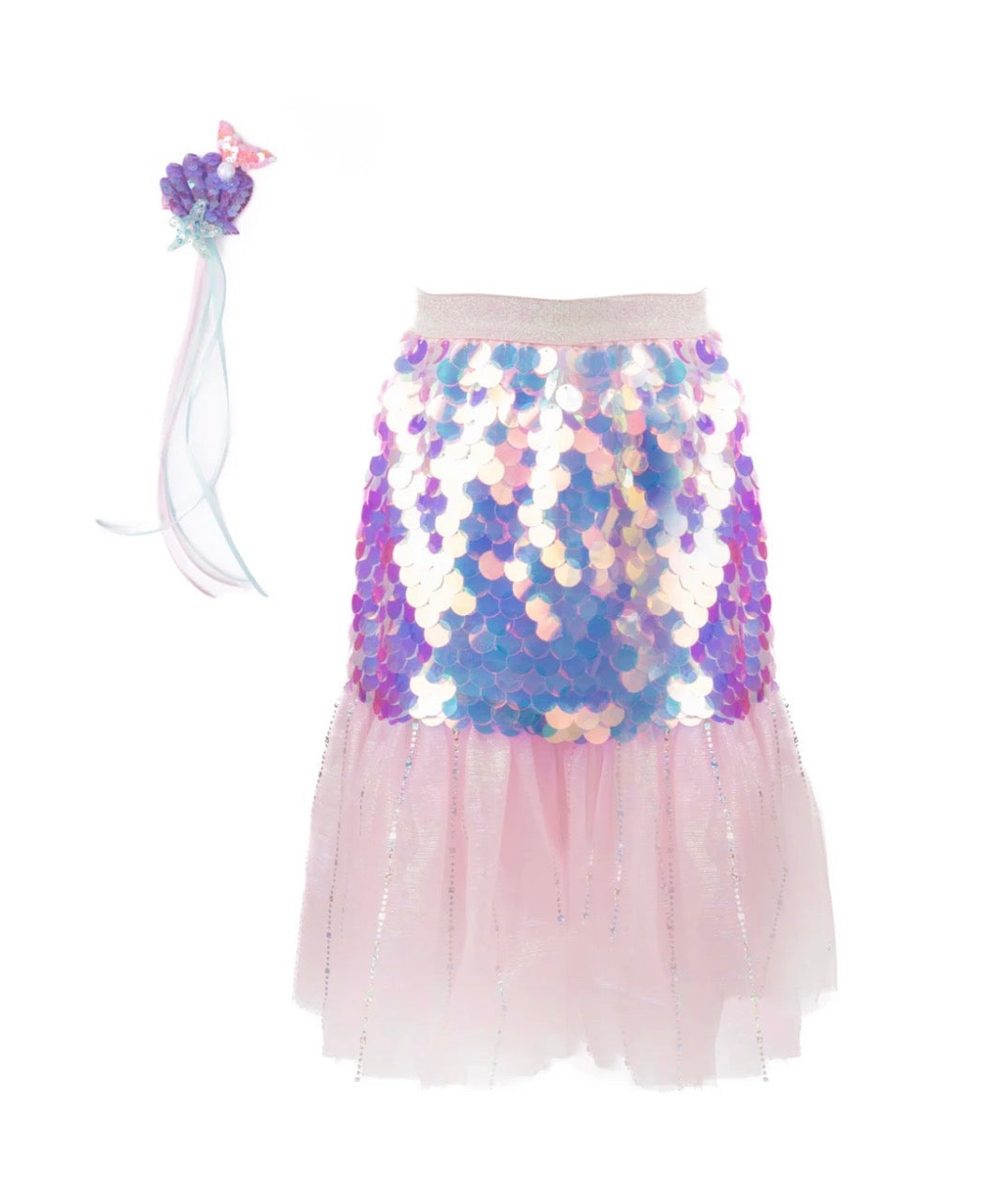 Bling Bling Mermaid Skirt & Hairclip Set Pink