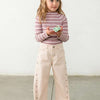Girl Twill Barrel Pants - Tofu Khaki Stars