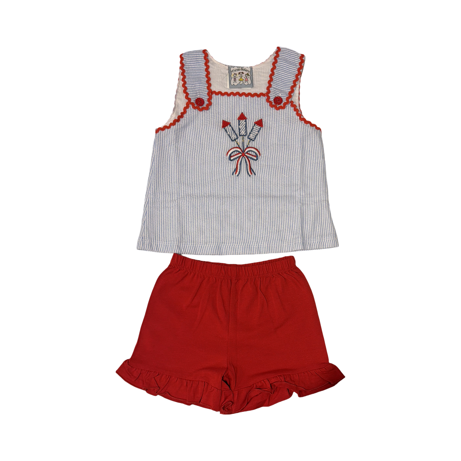 Fireworks Appliqué Girls Short Set