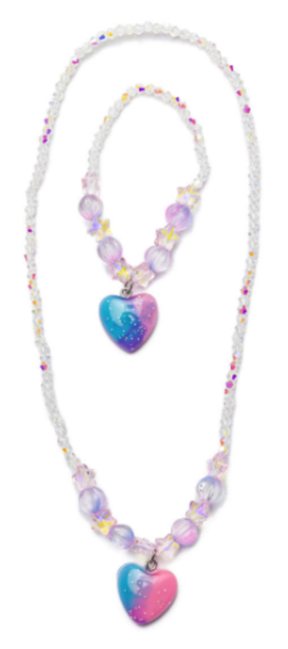 Great Pretenders Galaxy Heart Necklace and Bracelet