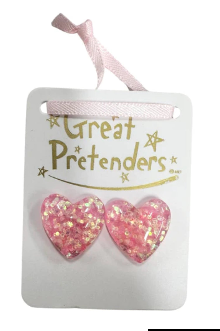 Great Pretenders
Boutique Glitter Hearts
Clip On Earrings