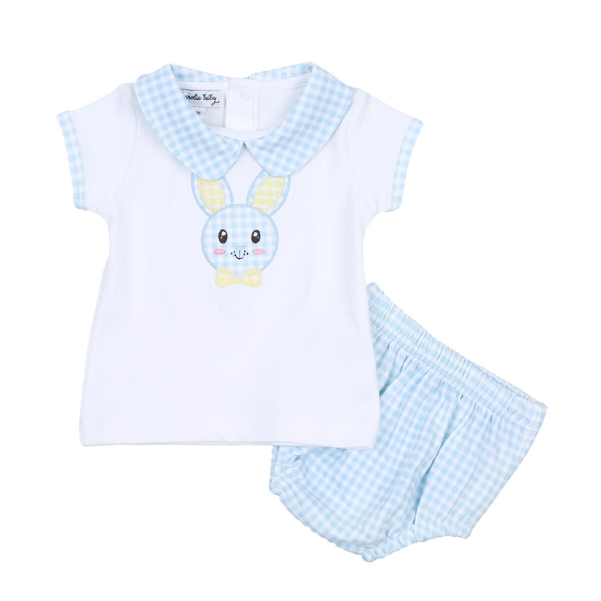 Magnolia Baby Boys Lil’ Bunny Appliqué Diaper Set