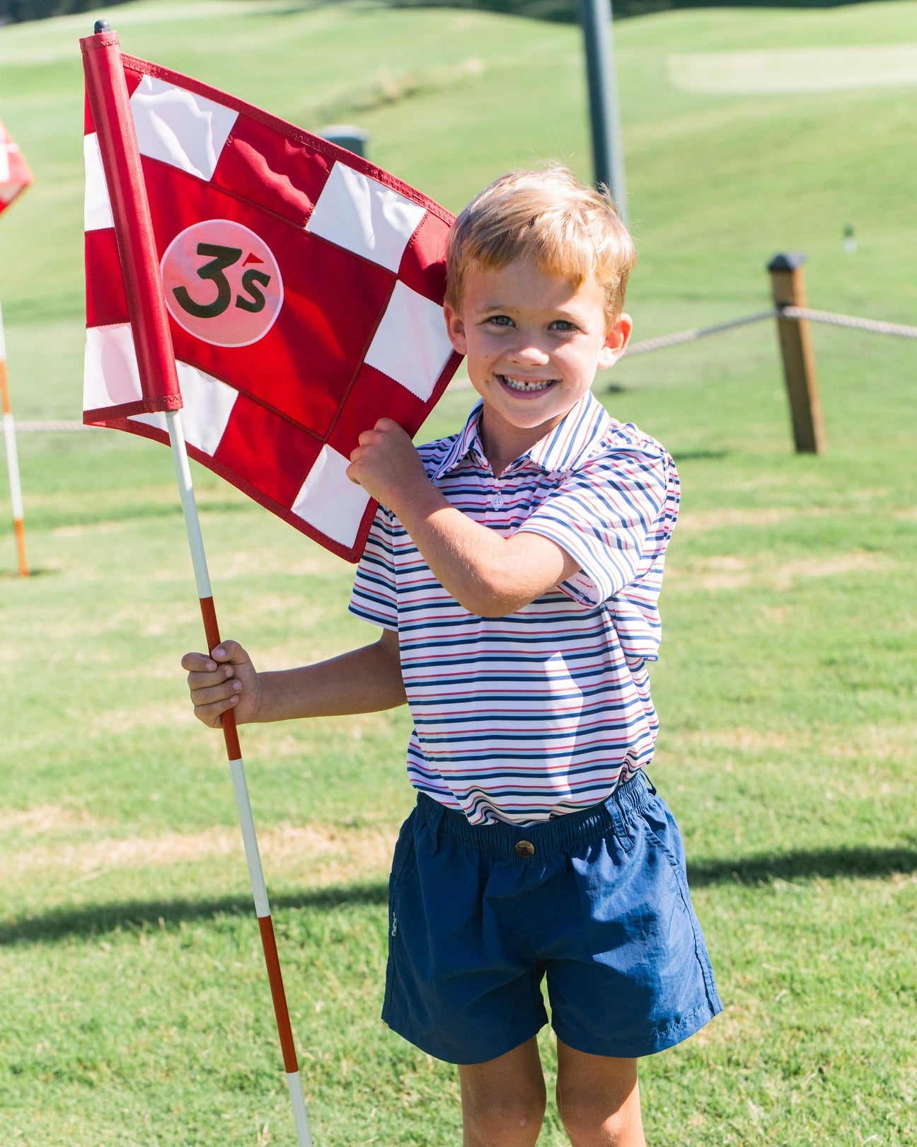 Pro Performance Polo-Independence Day Stripe