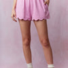 French Terry Scallop Hem Shorts