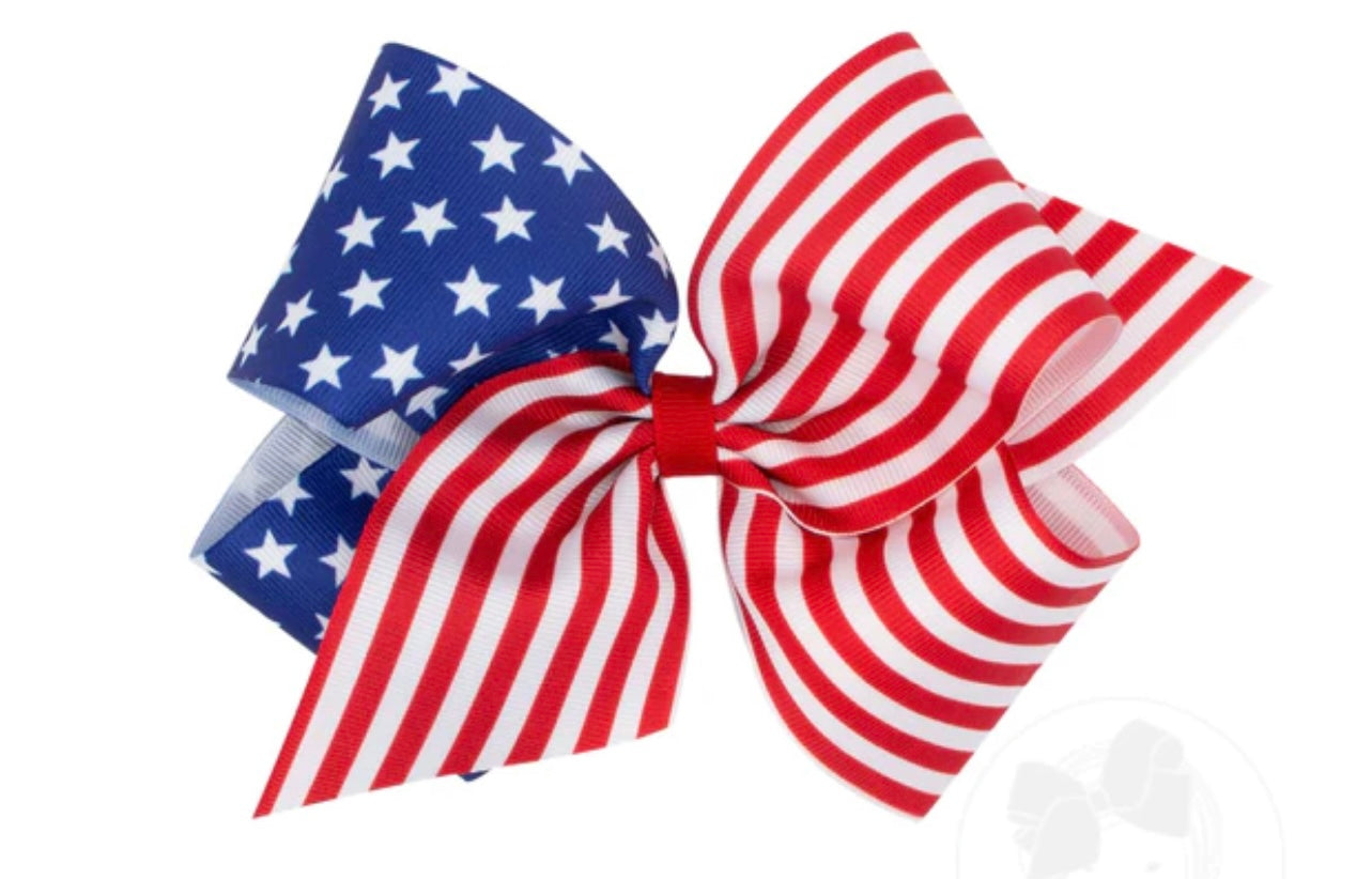 Wee Ones King Stars and Stripes Patriotic Bow