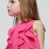 Mayoral Girls Pink Ruffled Crêpe Playsuit