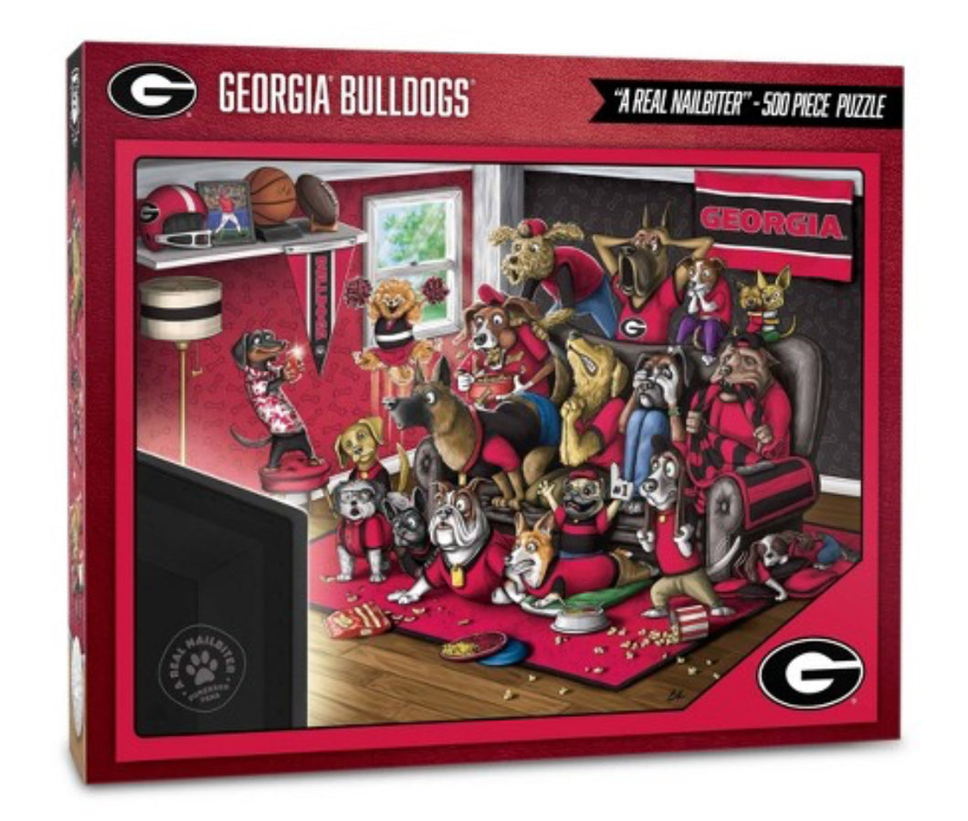 NCAA Georgia Bulldog 500 Piece Puzzle- A Real Nailbiter
