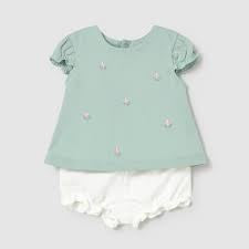 Mayoral Baby Rosette  & Ruffle Bloomer Set