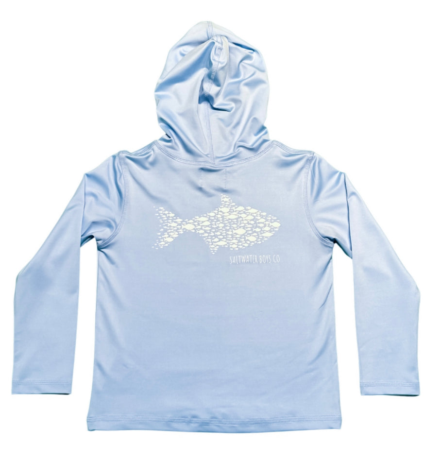 Saltwater Boys Perdido Performance Hoodie UPF 50+ Light Blue