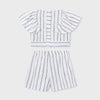Girl's Navy Striped Short Set