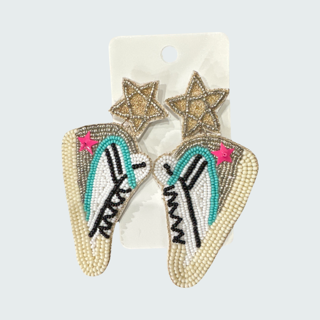 Beaded Sneaker Earrings