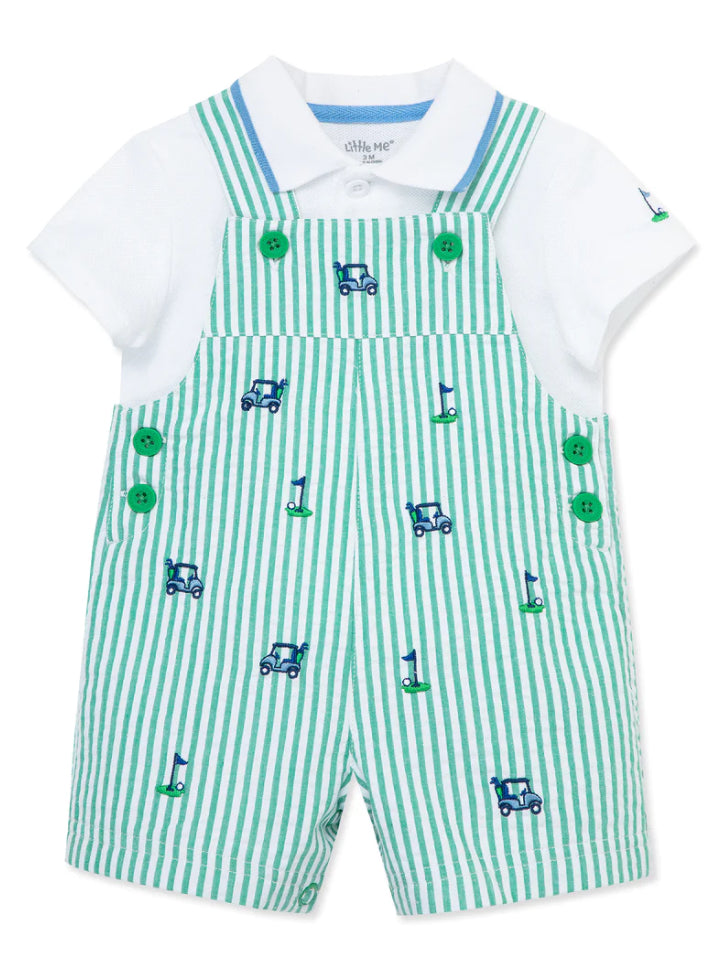 Little Me Golf Woven Infant Shortall Set