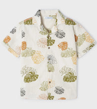 Load image into Gallery viewer, Mayoral Boys Short Sleeve Palm Print Button Down Shirt | Iguana
Green
