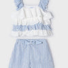 Mayoral Blue & White 2 Piece Short Set