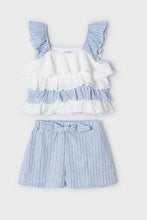 Load image into Gallery viewer, Mayoral Blue &amp; White 2 Piece Short Set
