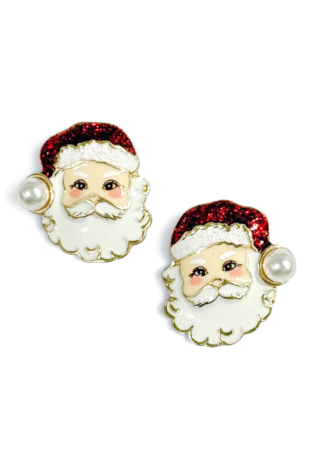 Santa Stud Earrings with Pearl