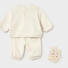 Baby Girl Colorful Bunny Embroidered Jogger Set with Matching Socks