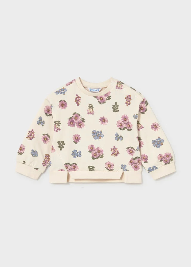 Floral Watercolor Print Pullover Top