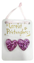 Load image into Gallery viewer, Great Pretenders
Boutique Glitter Hearts
Clip On Earrings
