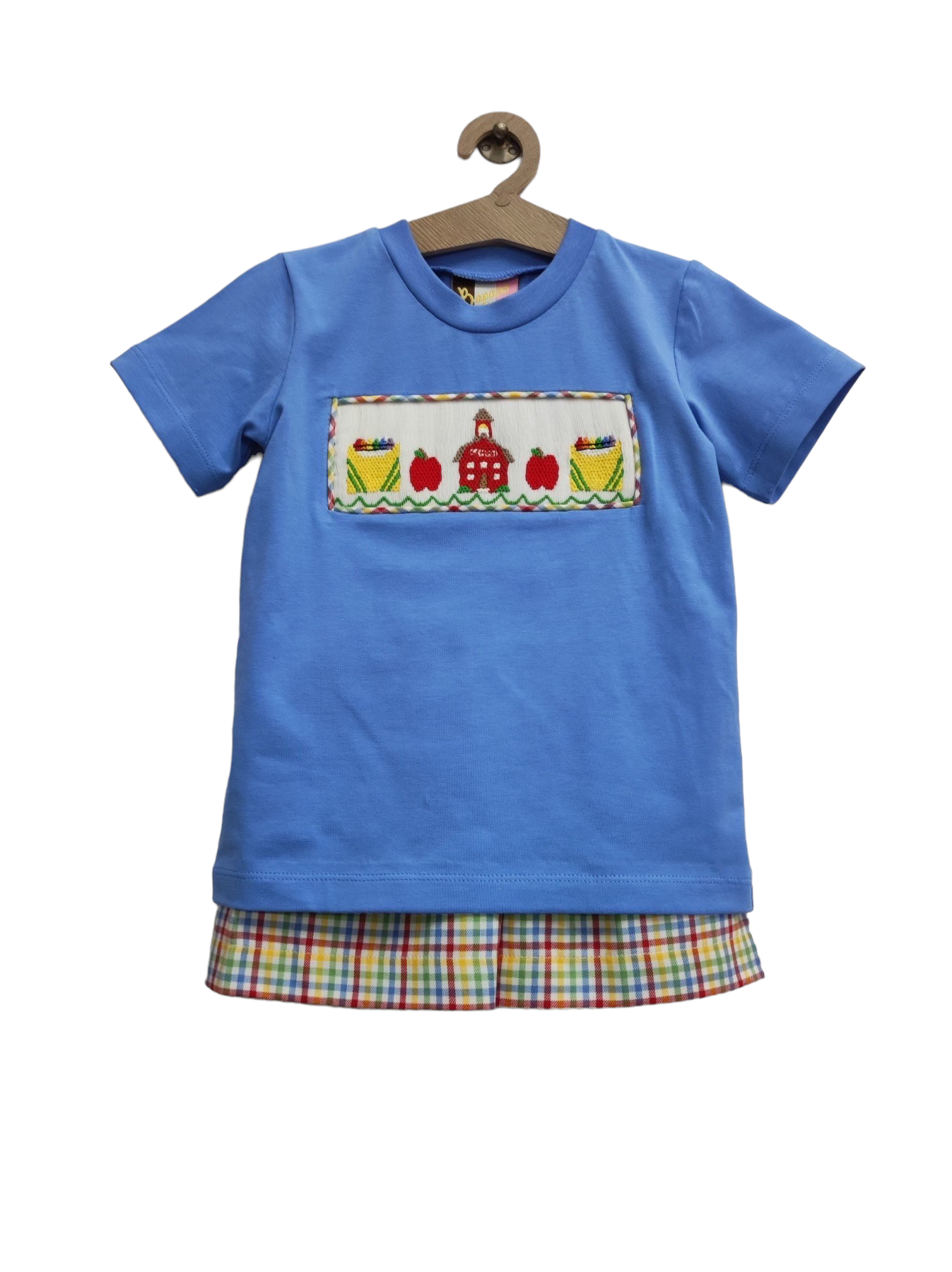 Banana Split School Days Smocked Boys Short Set