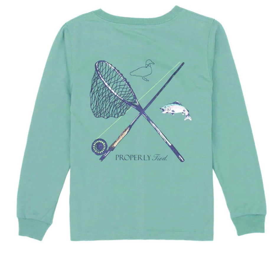 Properly Tied Trout Fishing LS Tee