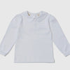 Peter Pan Collared Whit Long Sleeve Shirt