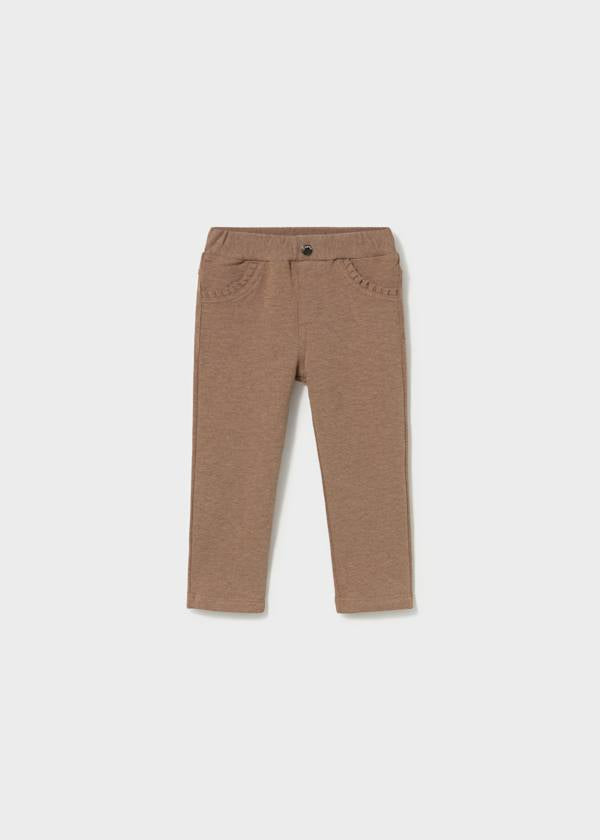 Brown Leggings w/ Button and Pockets