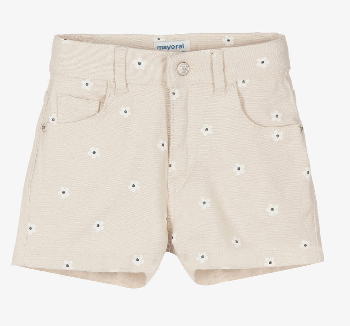 Mayoral Daisy Beige Cotton Shorts