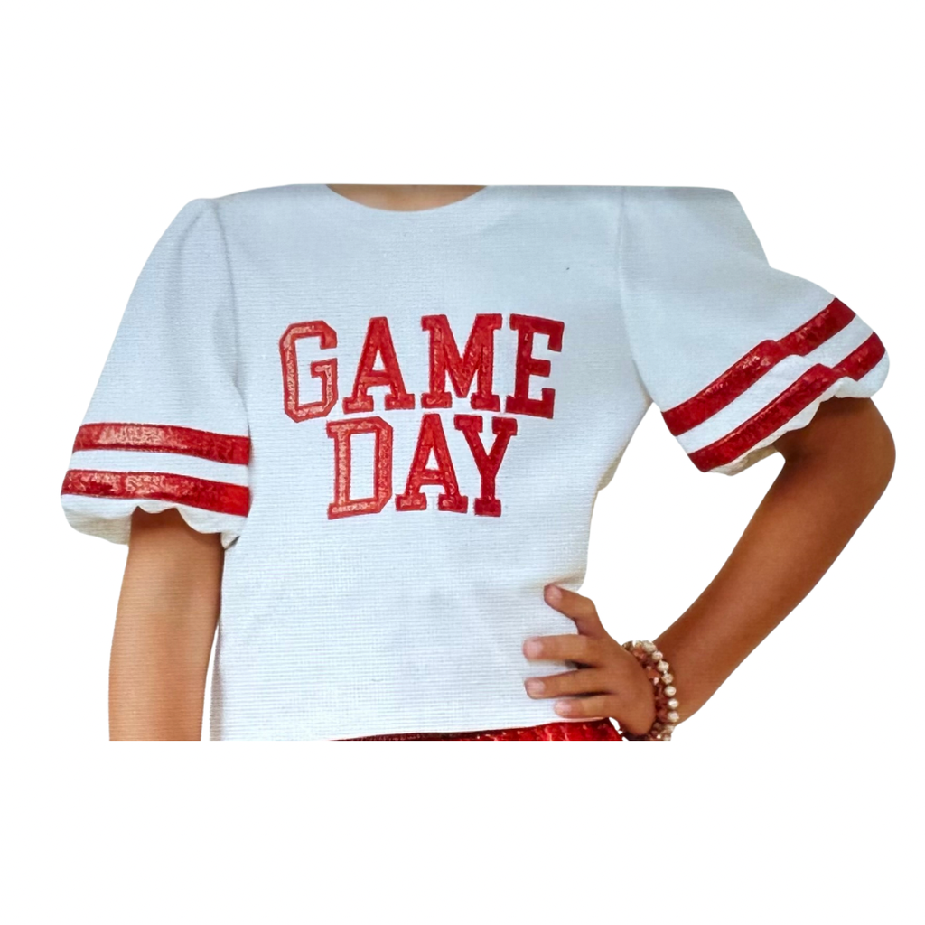 Girls Game Day Pufg Sleeve Top