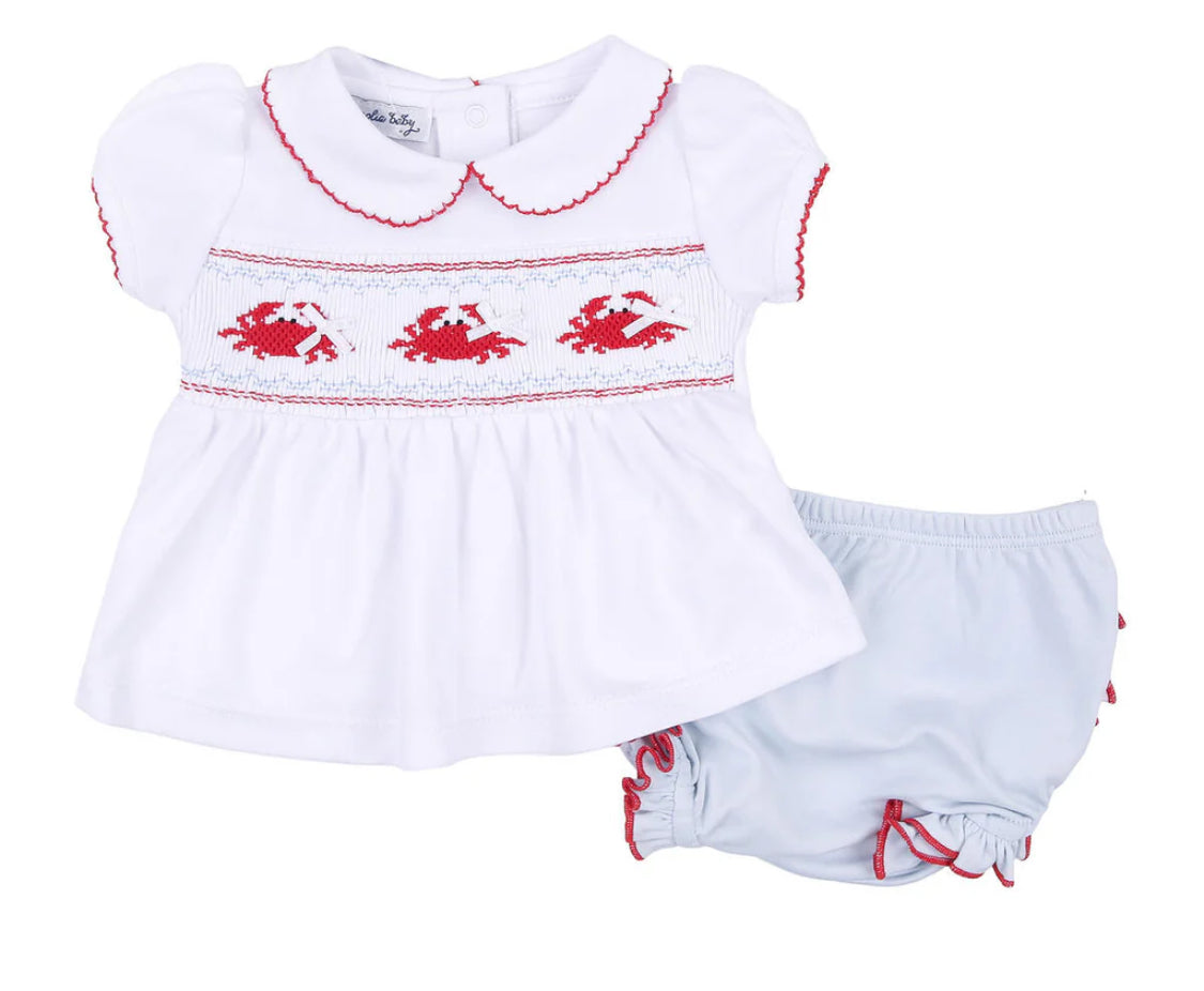 Magnolia Baby Crab Classics Smocked Collared Diaper Cover Set