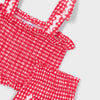 Girl's Red & White Gingham Smoked Short Set