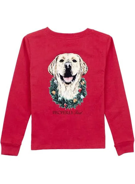 Boys LS Deck The Paws Tee-Cabernet