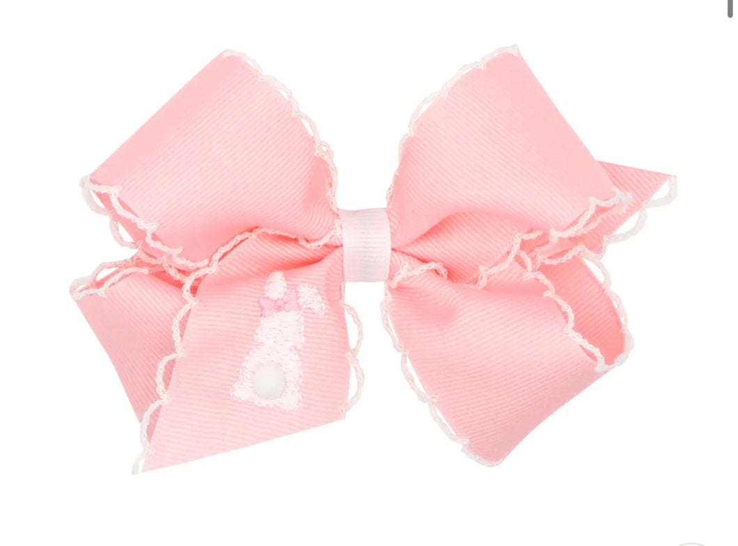 Wee Ones Medium Bunny with Pink Moonstitch Bow