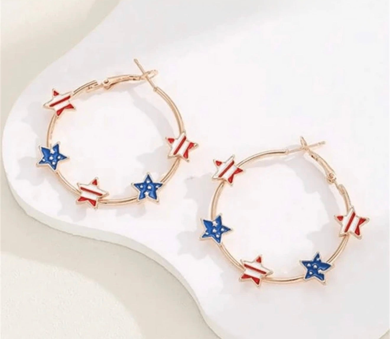 Star Spangled Banner Hoop Earrings
