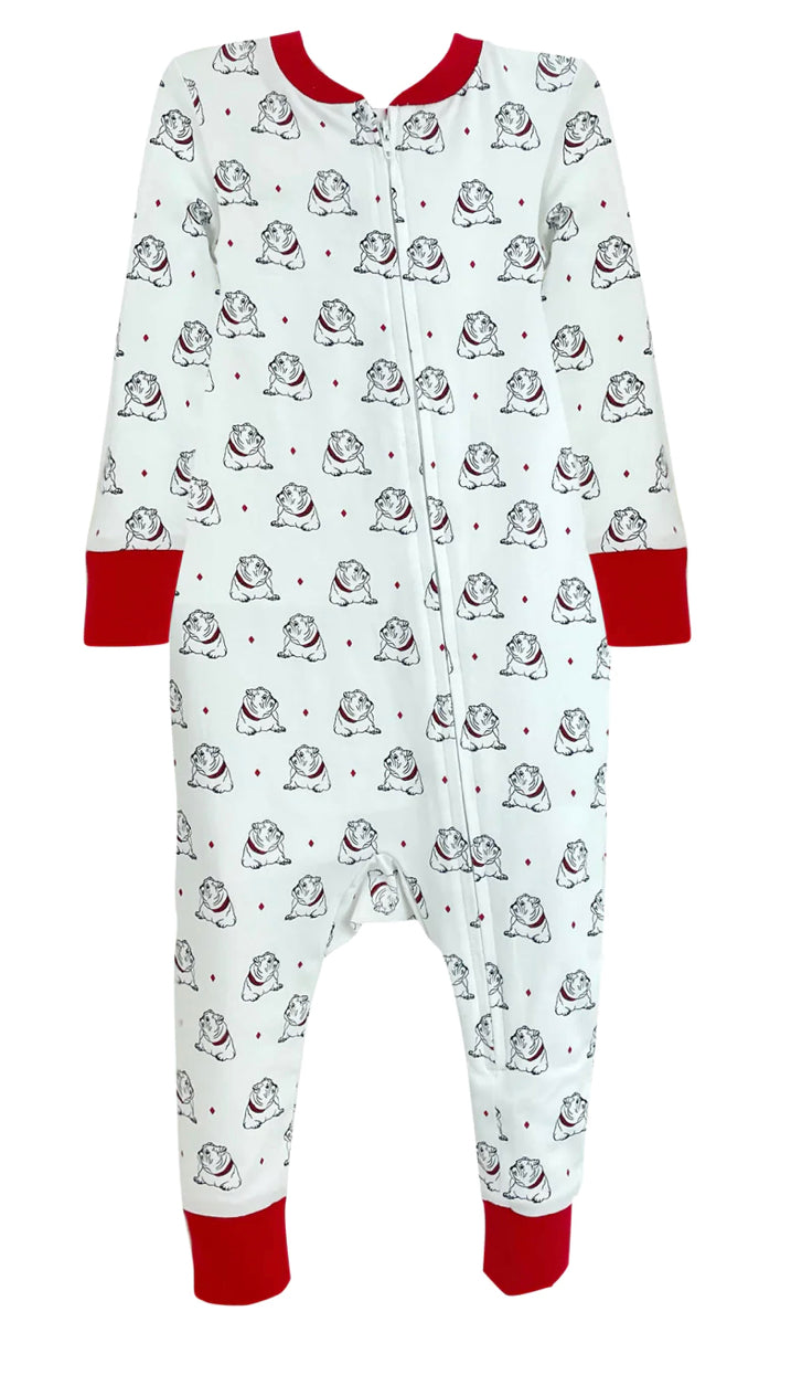 Ishtex Red and Black Bulldog Print 1-piece pajama