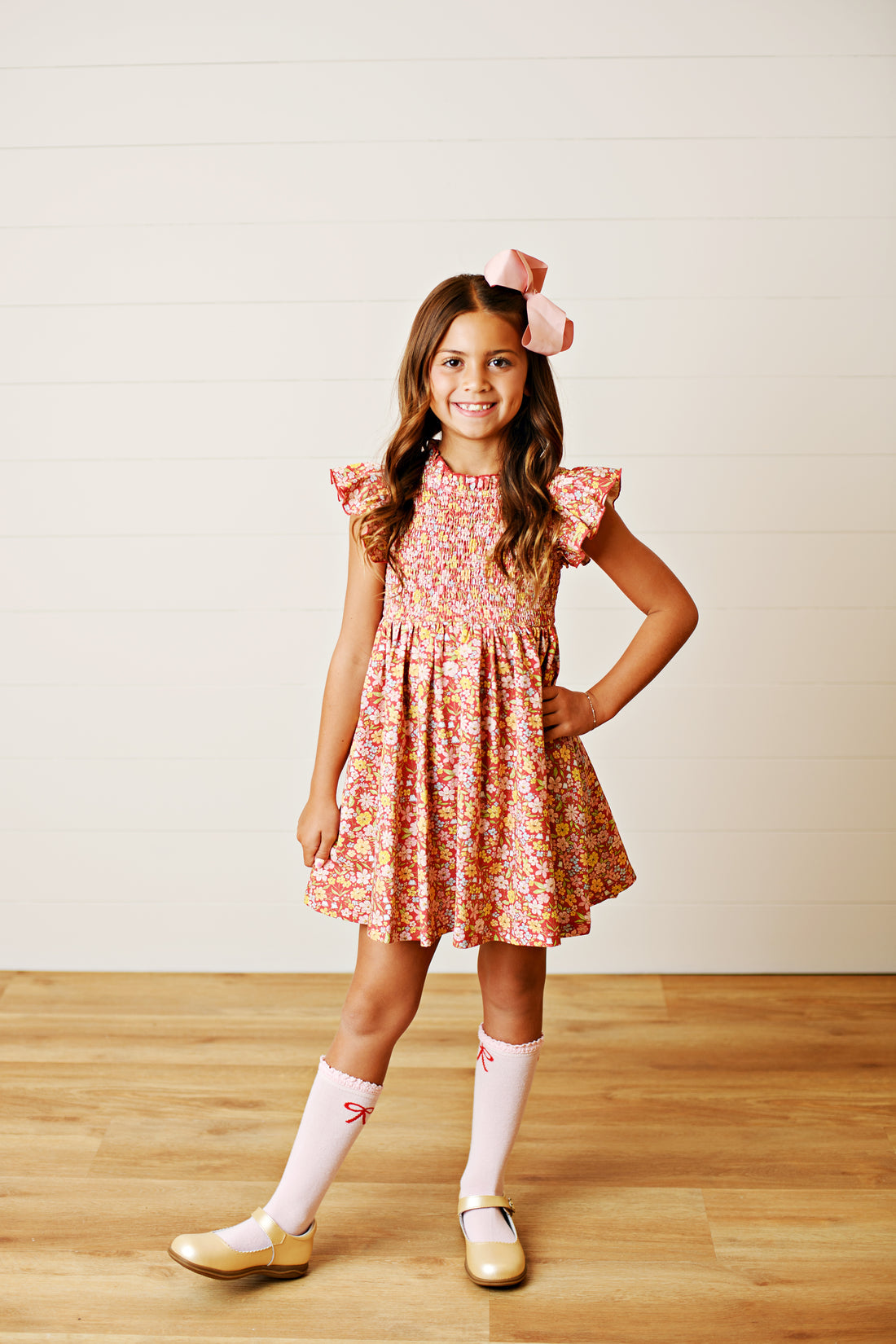 Swoon Baby Girls Smocked Flutter Dress - Orange Fall
Floral