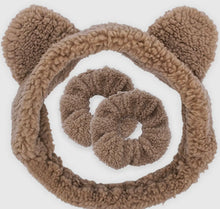 Load image into Gallery viewer, Teddy Bear Ear Spa Headband and
Scrunchie Wristbands
