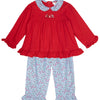 Red Floral Mushroom Pant Set